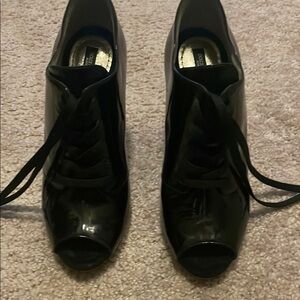 Dolce & Gabbana Black Lace Up Boots Polished Finish